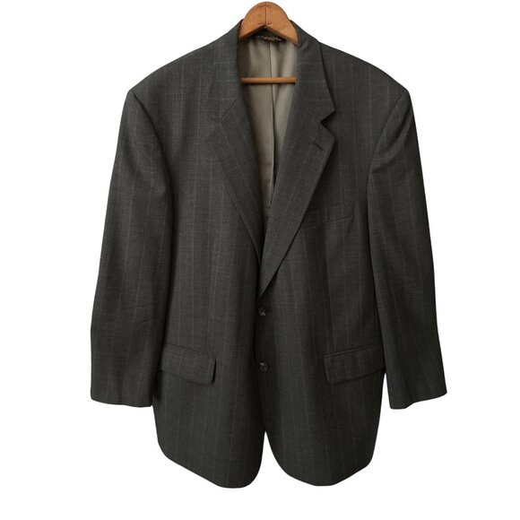 Brooks Brothers Blazer Gray Pinstripe Wool Suit Jacket 2-Button Classic Size 46R - Picture 1 of 7
